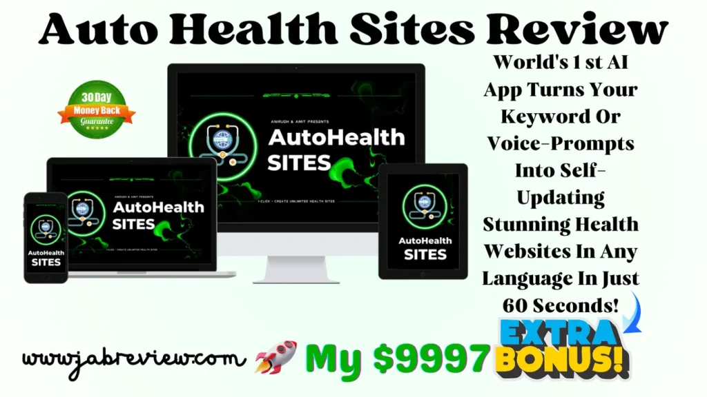 Auto Health Sites Review - Create & Sell Health Websites Instantly & No Code Needed